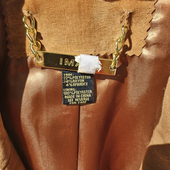 IMAN Women's Tan Suede Jacket - Picture 3 of 11